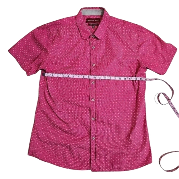 Franky Max Men's XL Red Geometric Button Down Camp Shirt Classic Preppy Vacation - Picture 5 of 6